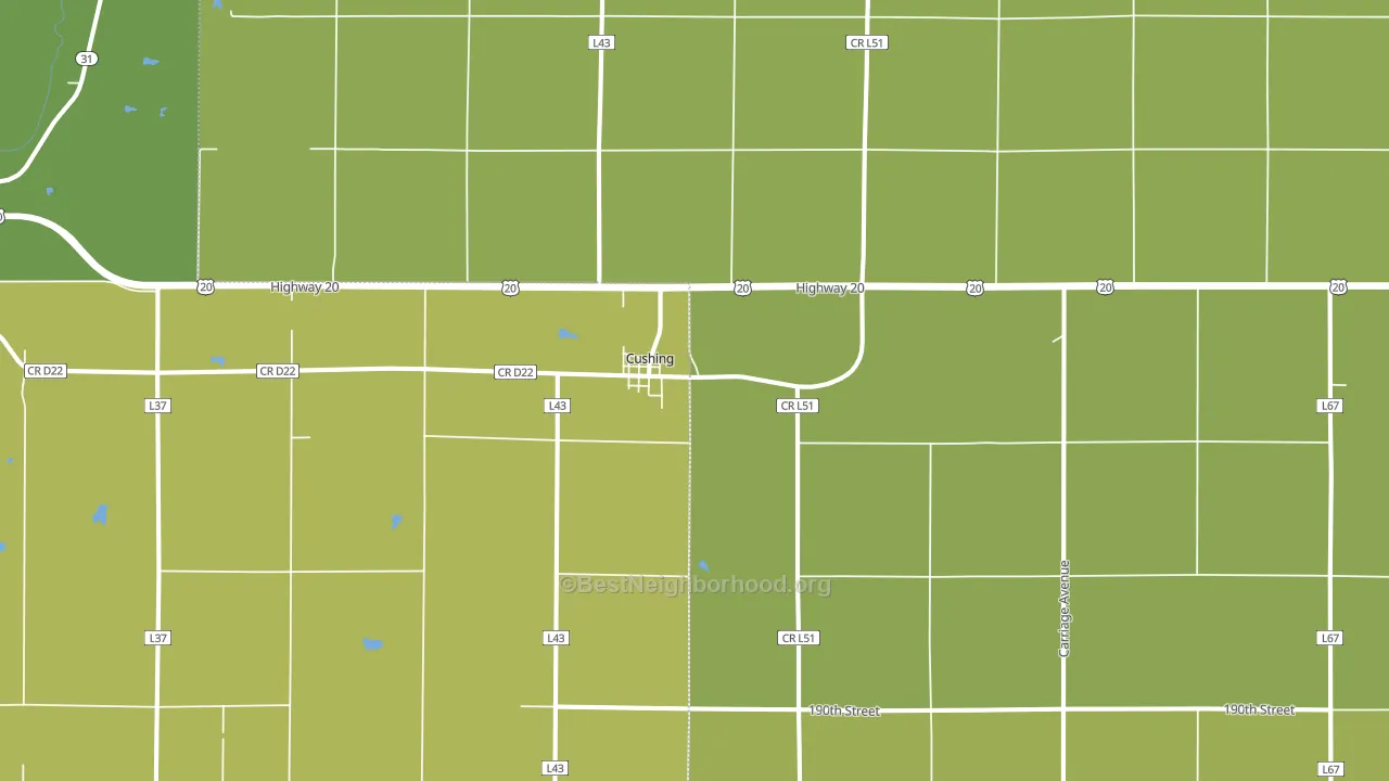 Cushing, IA block-group voter-turnout map