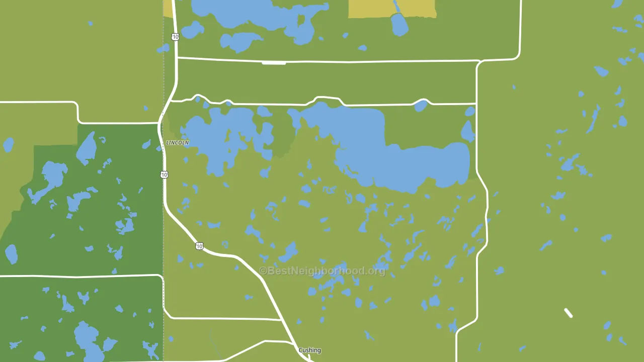 Cushing, MN block-group voter-turnout map
