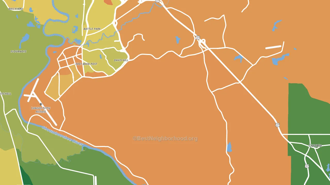 Cusseta, GA block-group voter-turnout map