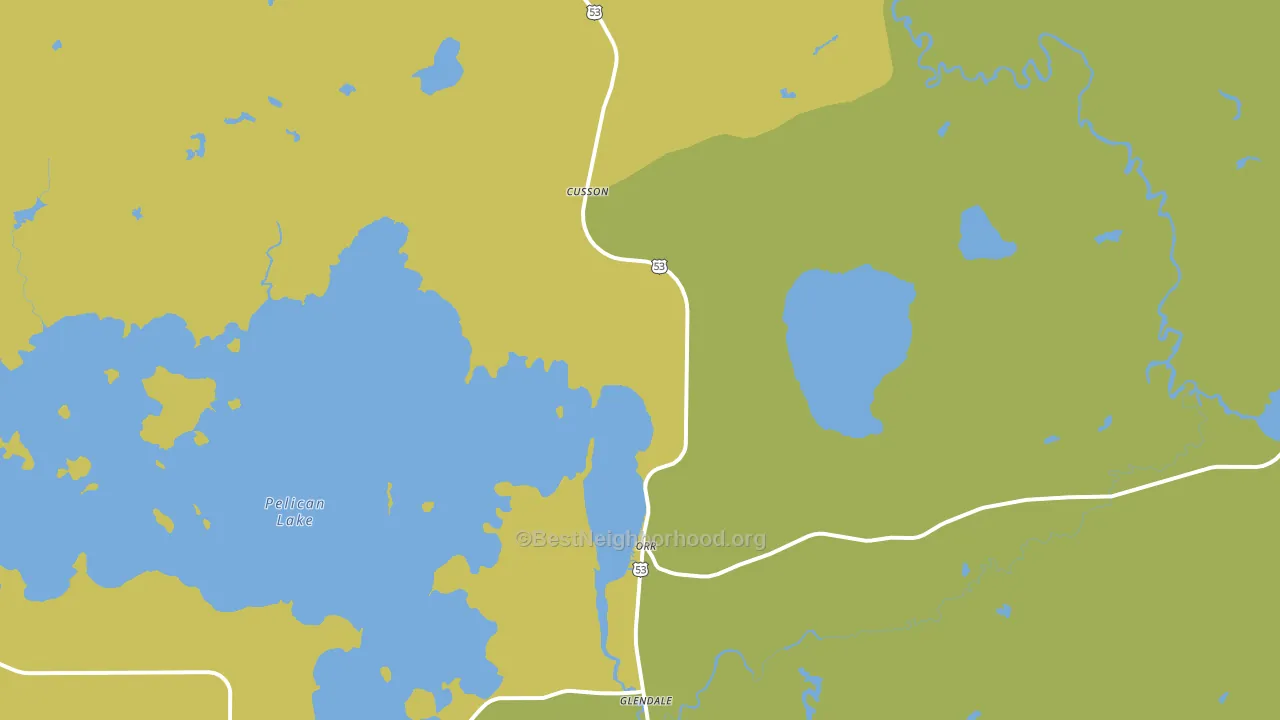 Cusson, MN block-group voter-turnout map