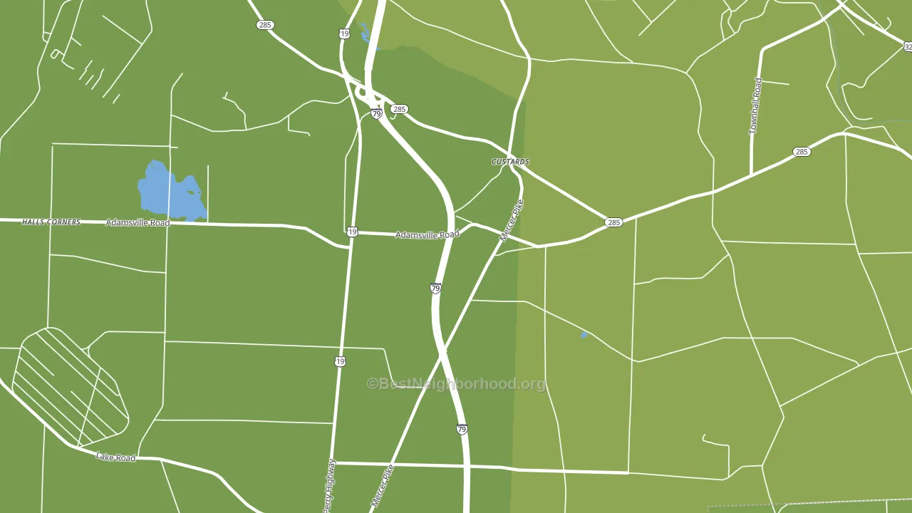 Custards, PA block-group voter-turnout map