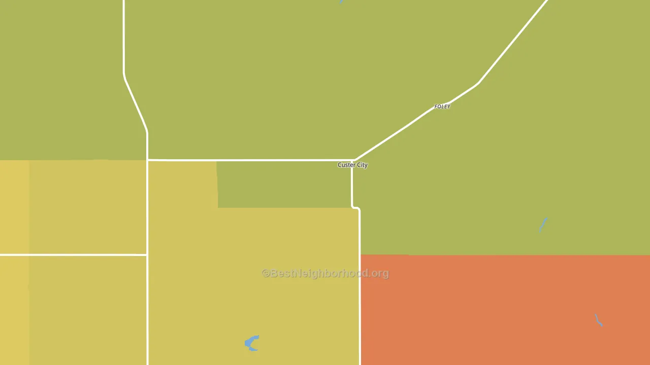 Custer City, OK block-group voter-turnout map