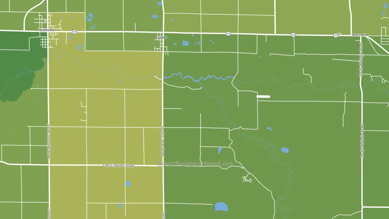 Custer, MI block-group voter-turnout map