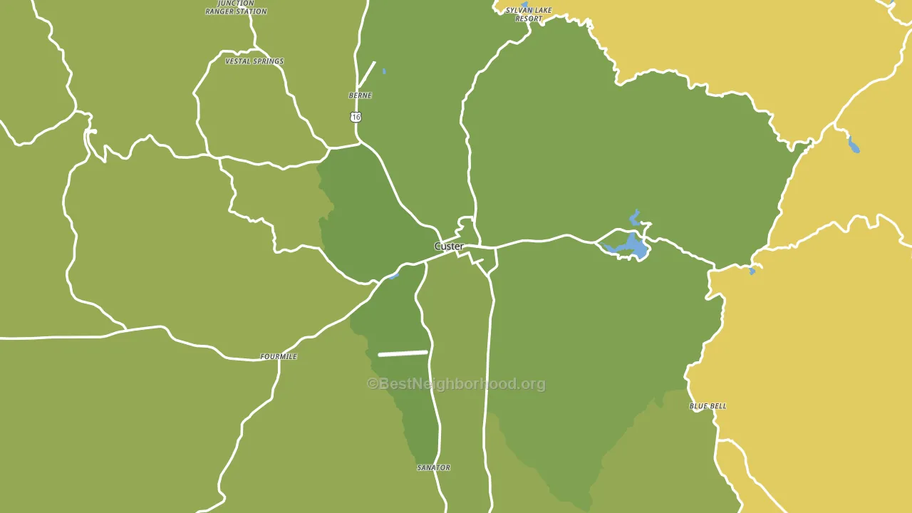 Custer, SD block-group voter-turnout map