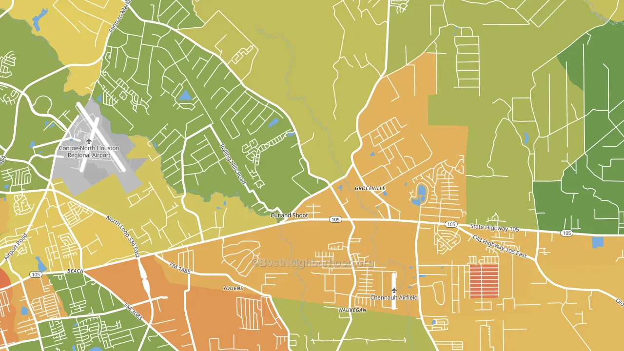 Cut and Shoot, TX block-group voter-turnout map