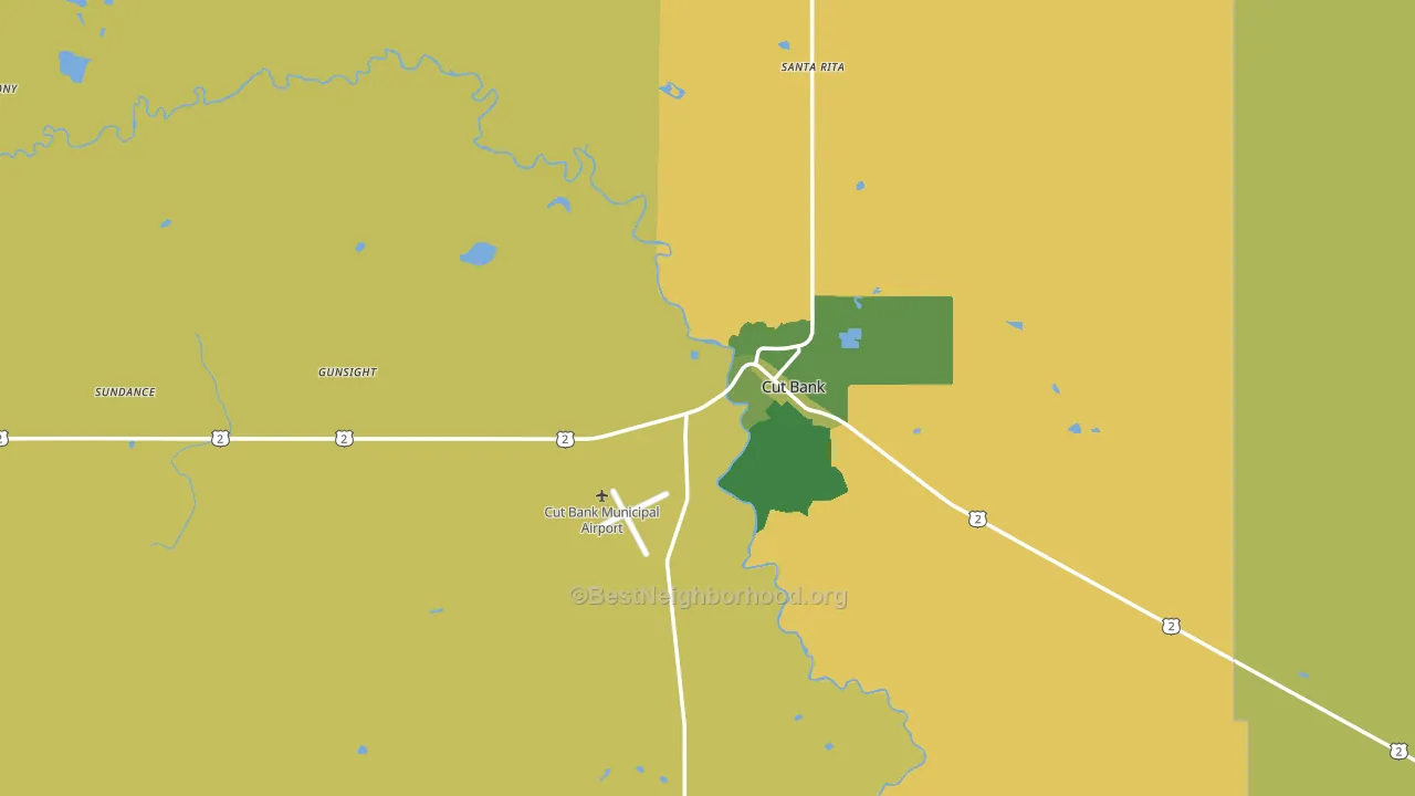 Cut Bank, MT block-group voter-turnout map