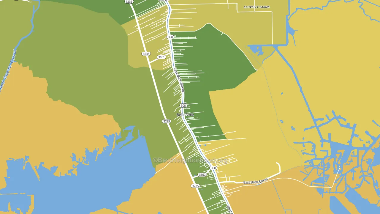 Cut Off, LA block-group voter-turnout map