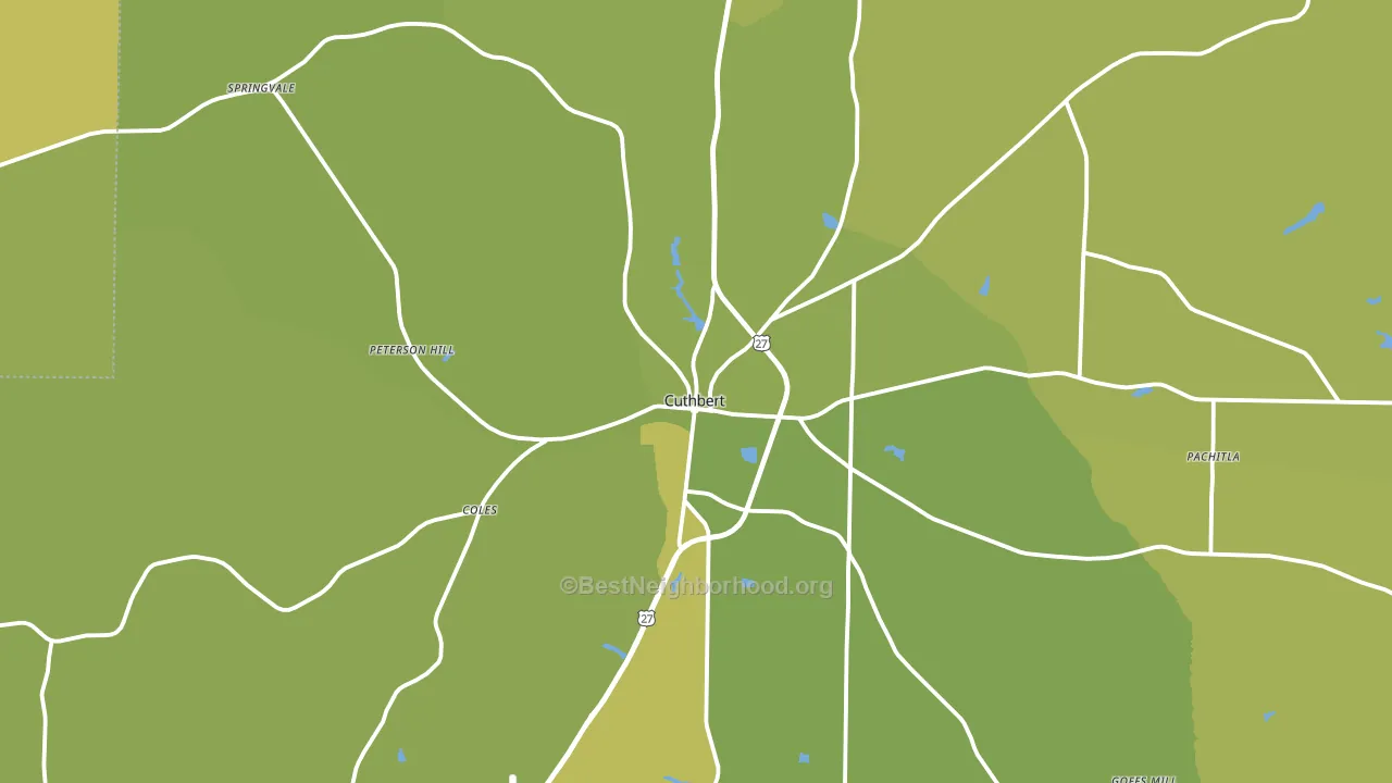 Cuthbert, GA block-group voter-turnout map