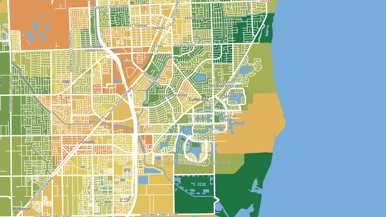 Cutler Bay, FL block-group voter-turnout map