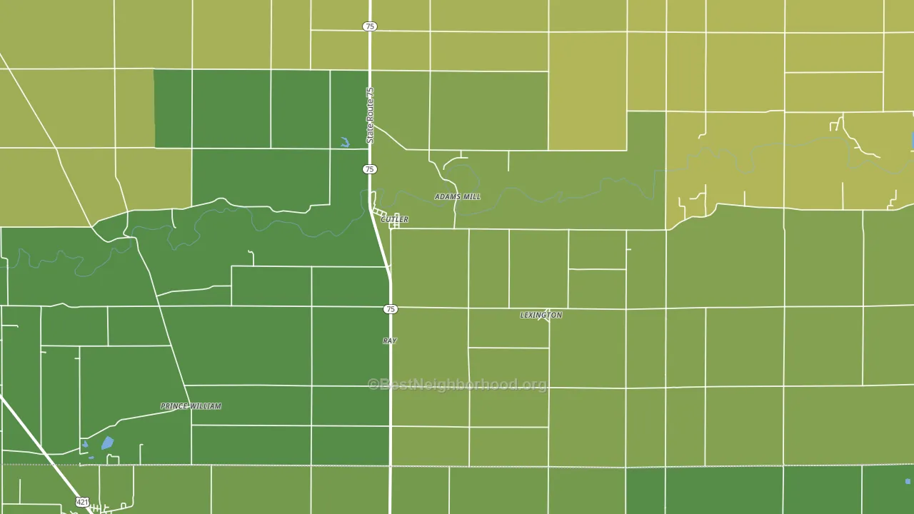 Cutler, IN block-group voter-turnout map