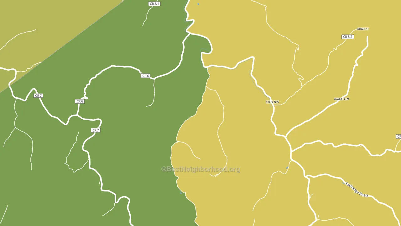 Cutlips, WV block-group voter-turnout map