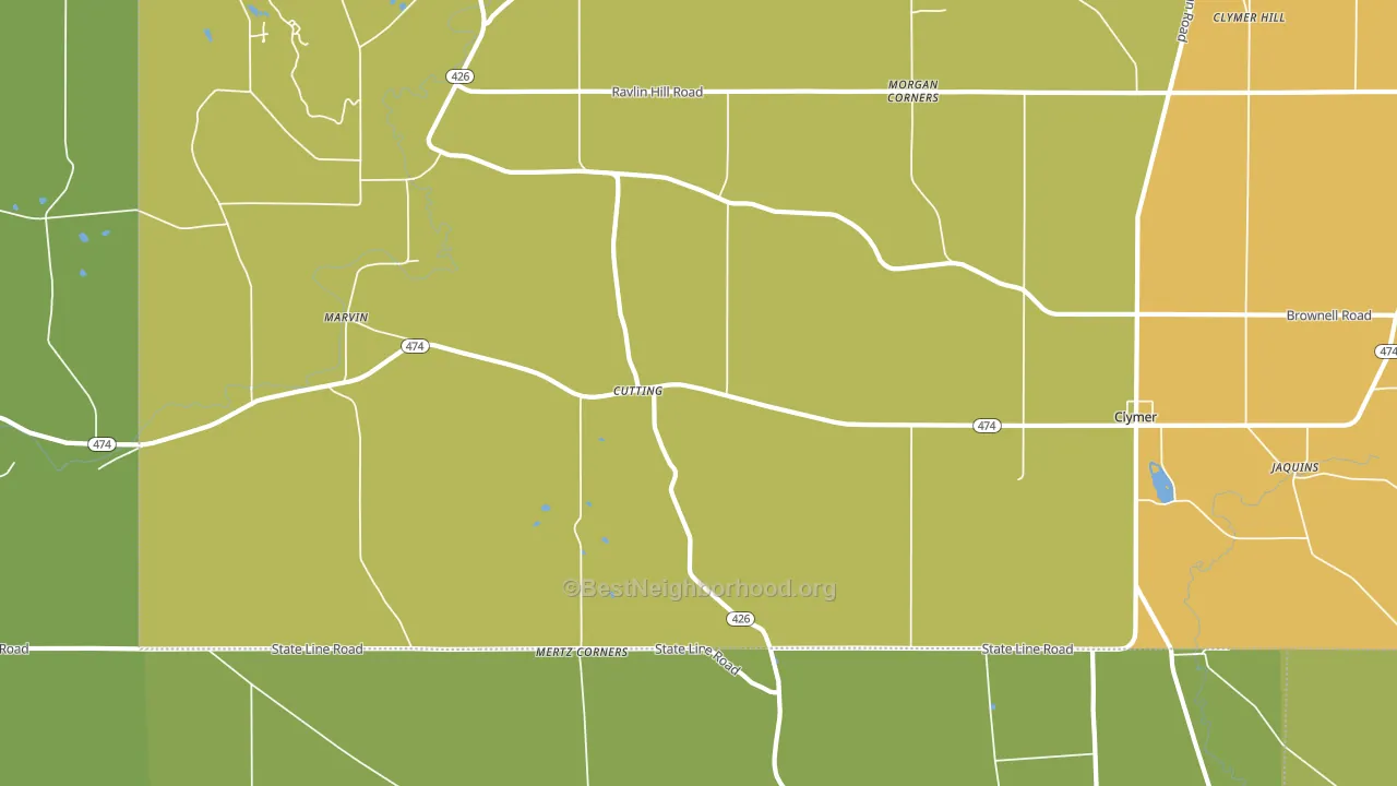 Cutting, NY block-group voter-turnout map