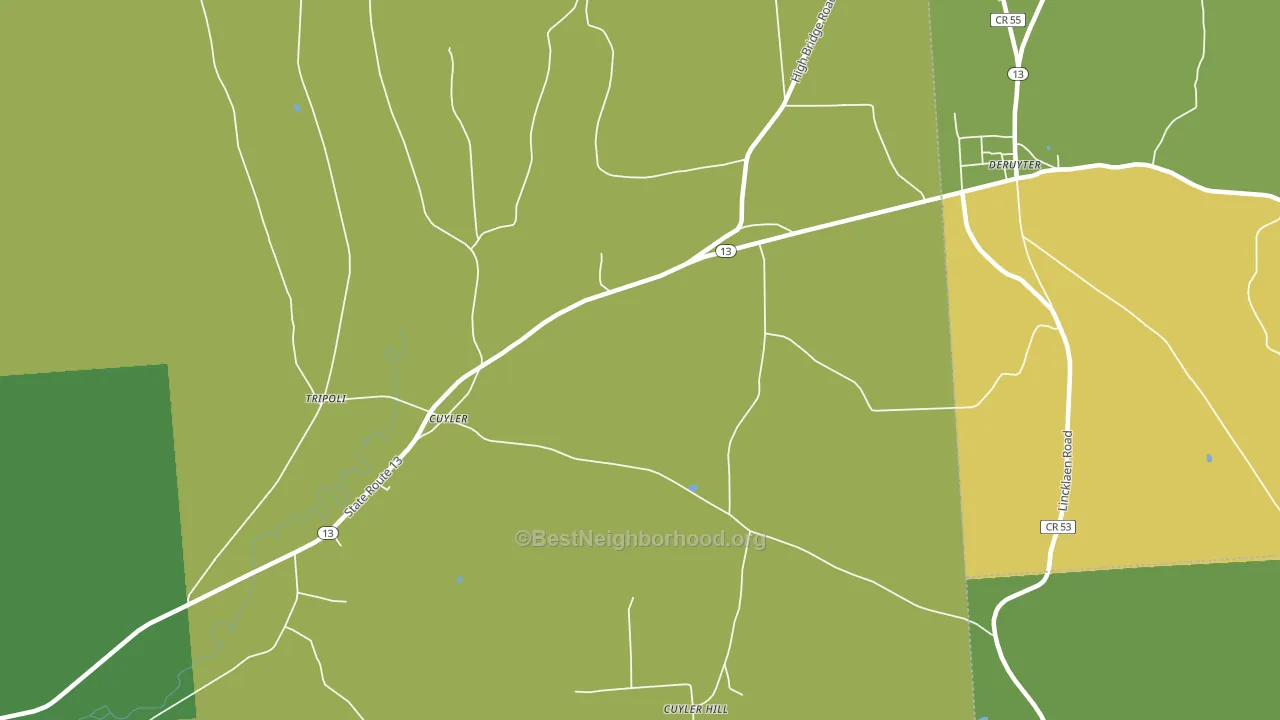 Cuyler, NY block-group voter-turnout map