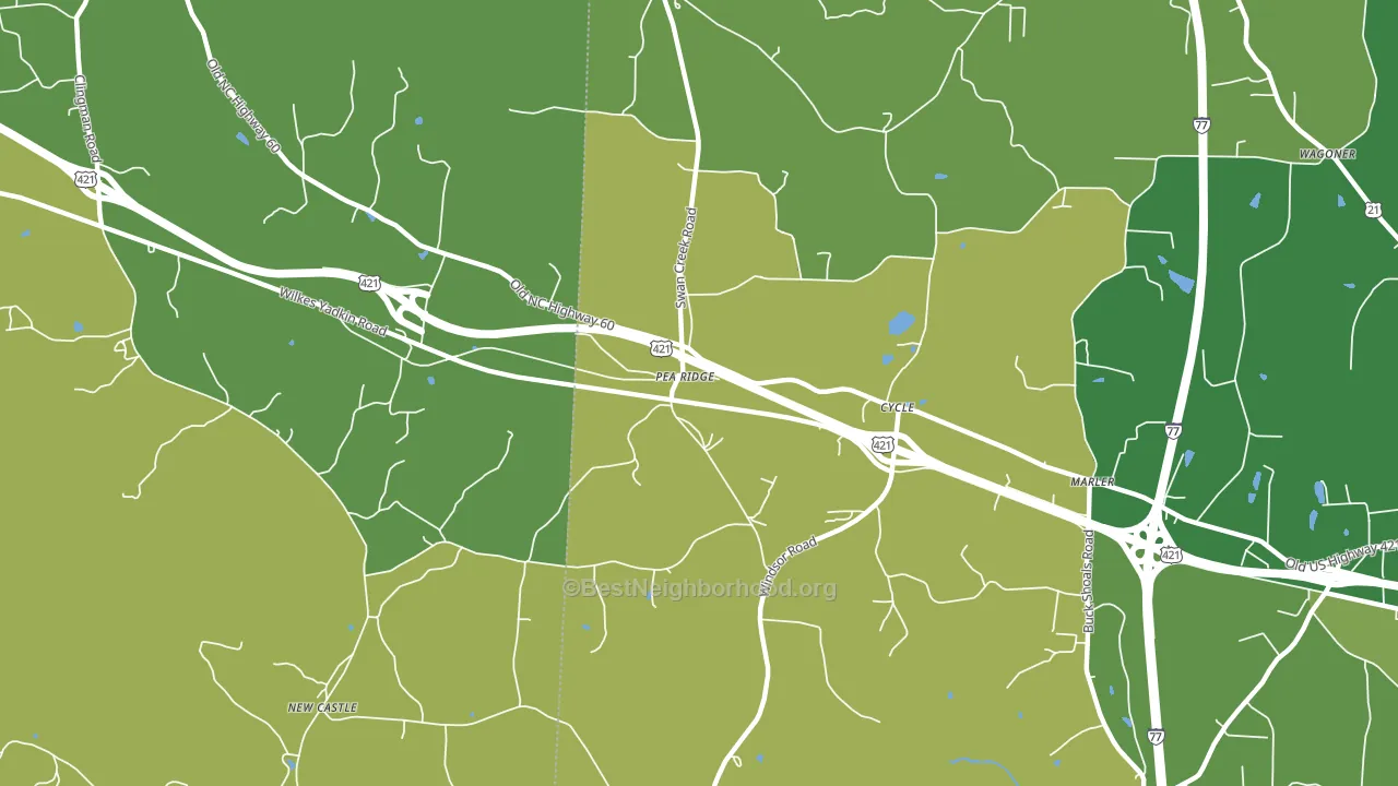 Cycle, NC block-group voter-turnout map