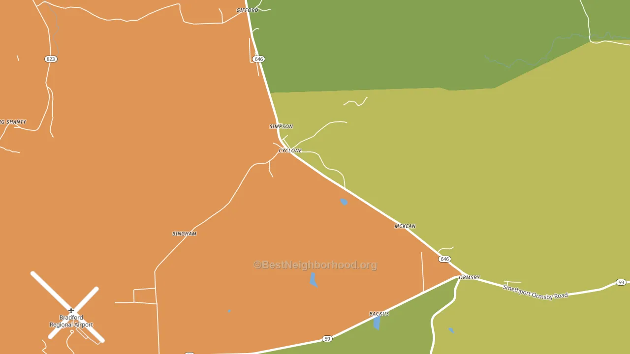 Cyclone, PA block-group voter-turnout map