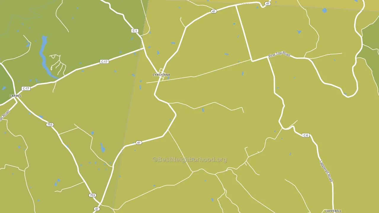 Cynthiana, OH block-group voter-turnout map