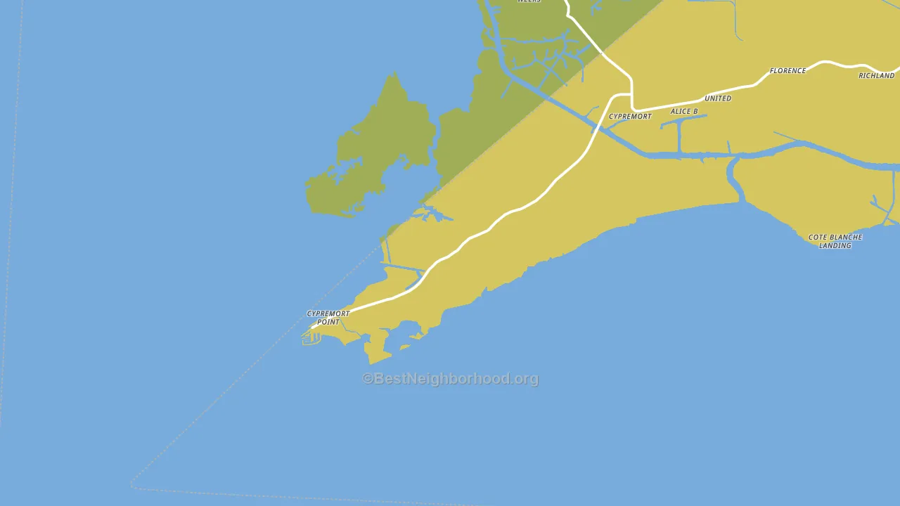 Cypremort, LA block-group voter-turnout map