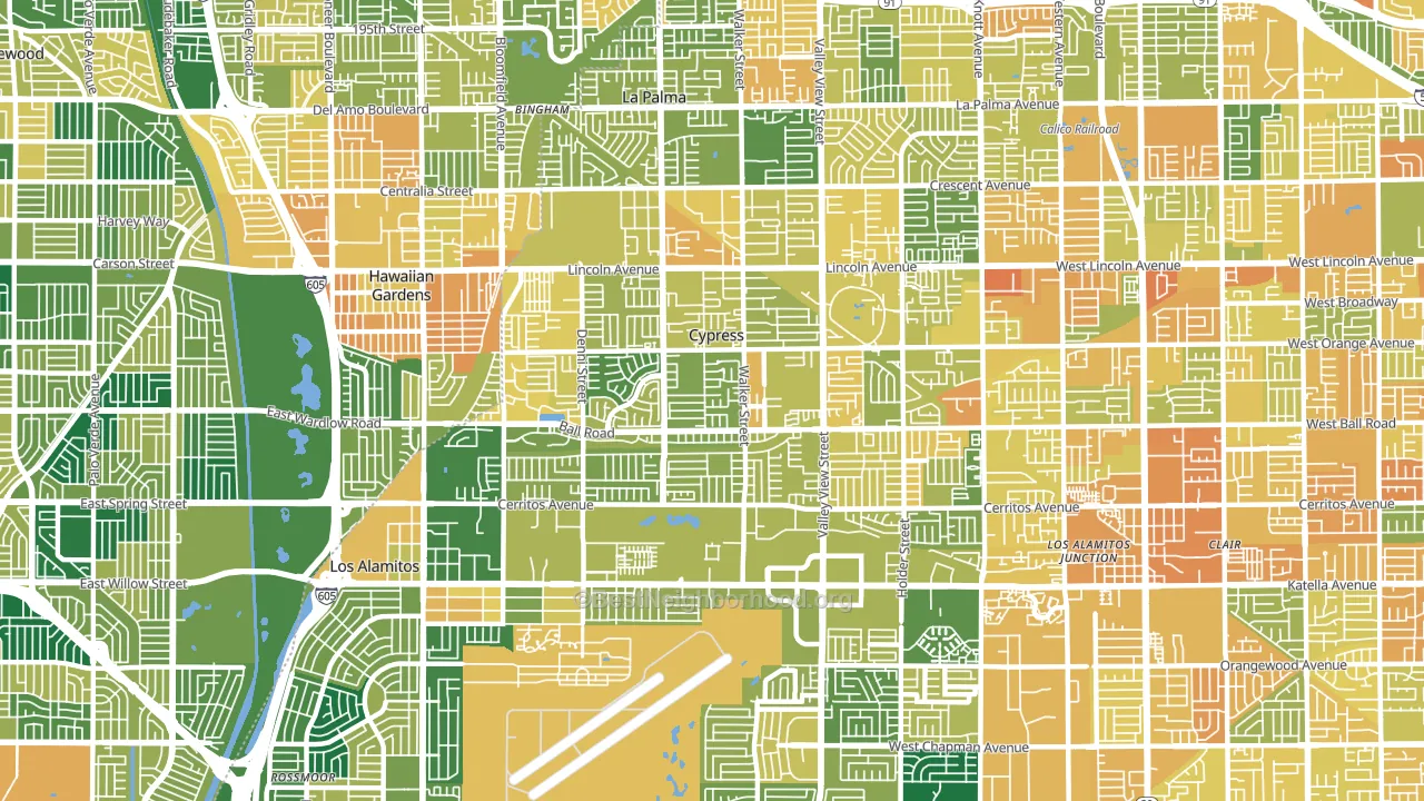Cypress, CA block-group voter-turnout map