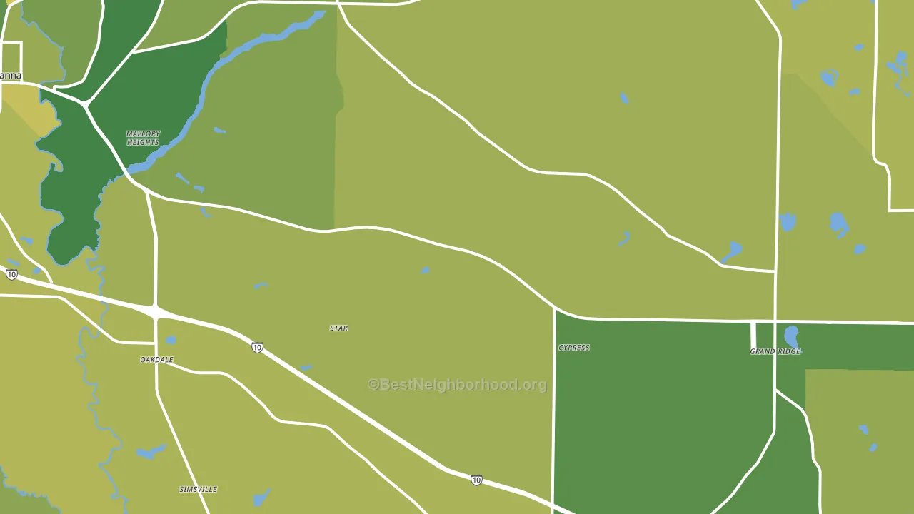 Cypress, FL block-group voter-turnout map