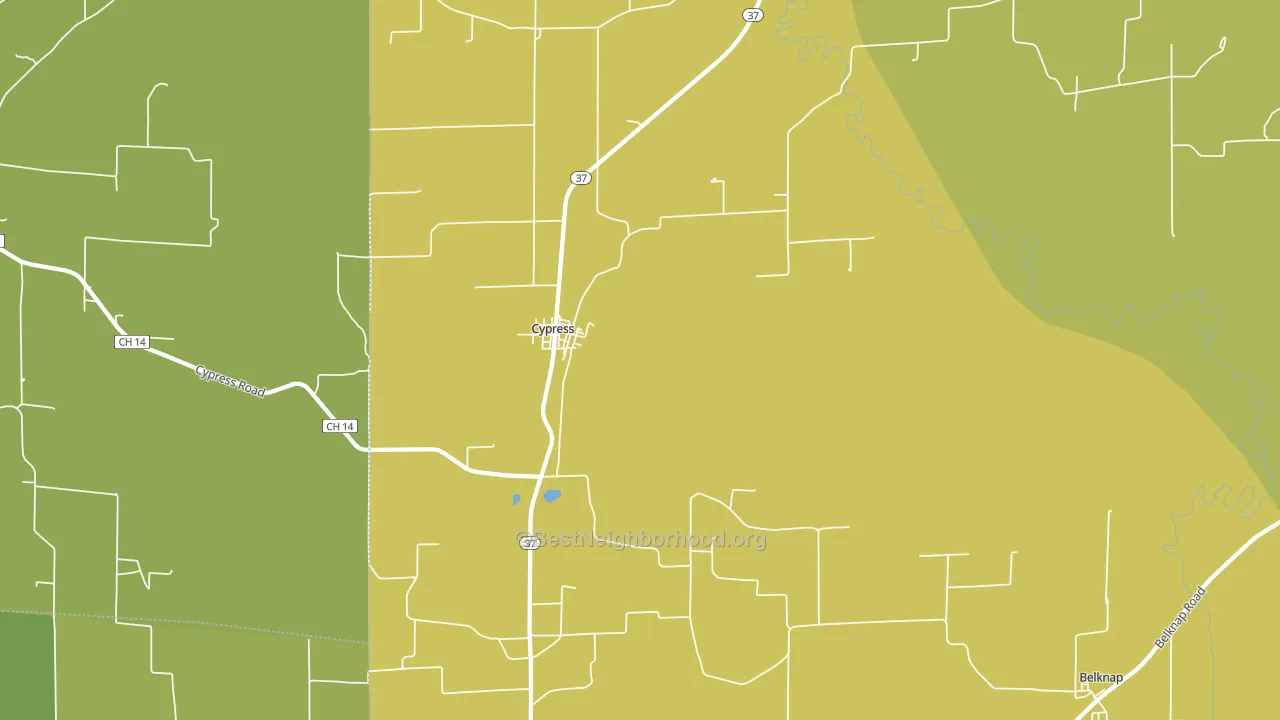 Cypress, IL block-group voter-turnout map