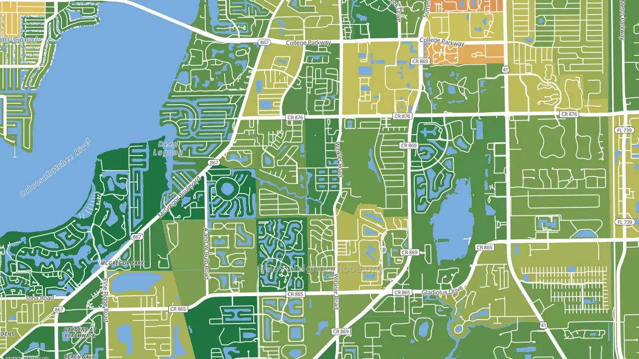 Cypress Lake, FL block-group voter-turnout map