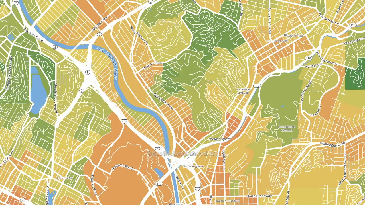 Cypress Park, Los Angeles, CA block-group voter-turnout map
