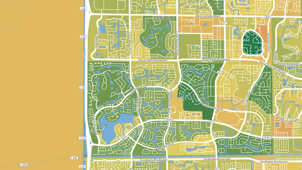 Cypress Run, Coral Springs, FL block-group voter-turnout map