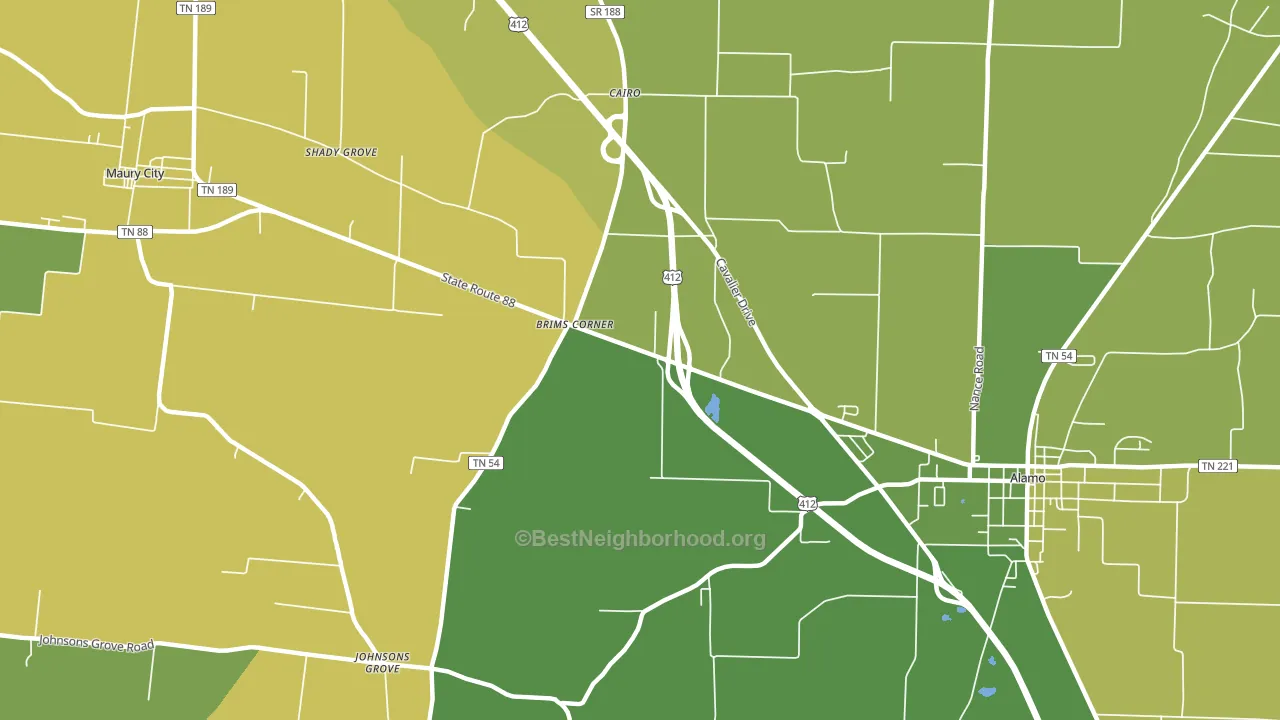 Cypress, TN block-group voter-turnout map