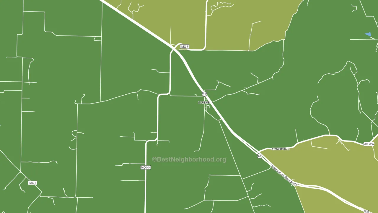 Cyrene, MO block-group voter-turnout map