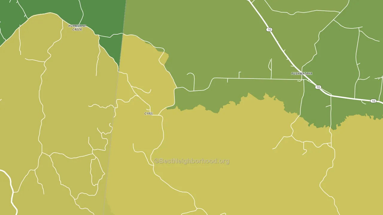 Cyril, AL block-group voter-turnout map