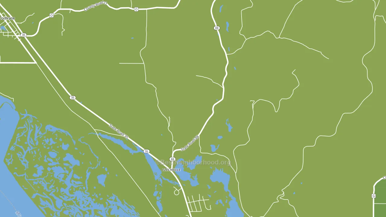 Czechville, WI block-group voter-turnout map