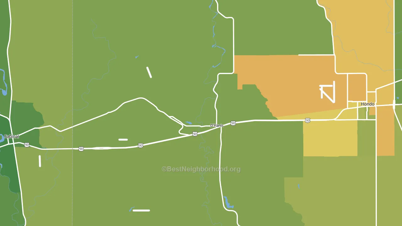 D'Hanis, TX block-group voter-turnout map
