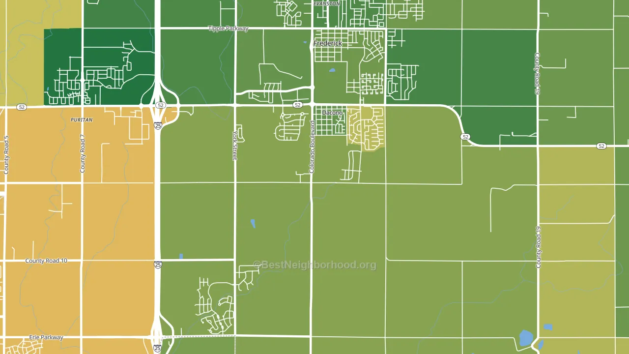Dacono, CO block-group voter-turnout map