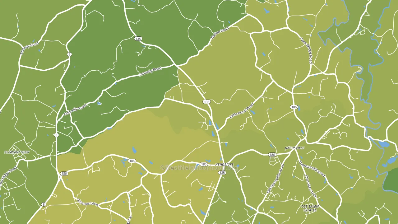 Dacusville, SC block-group voter-turnout map