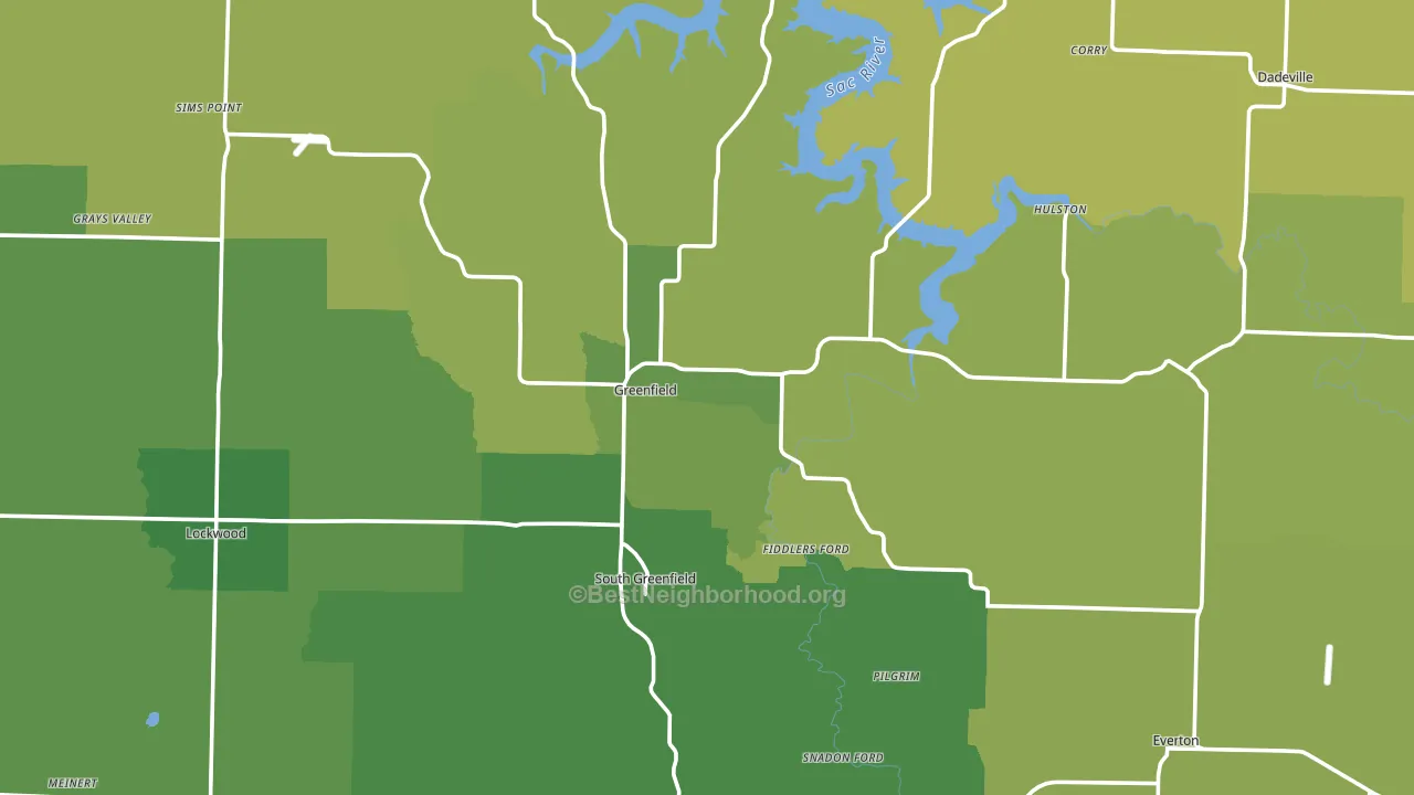 Dade County, MO block-group voter-turnout map