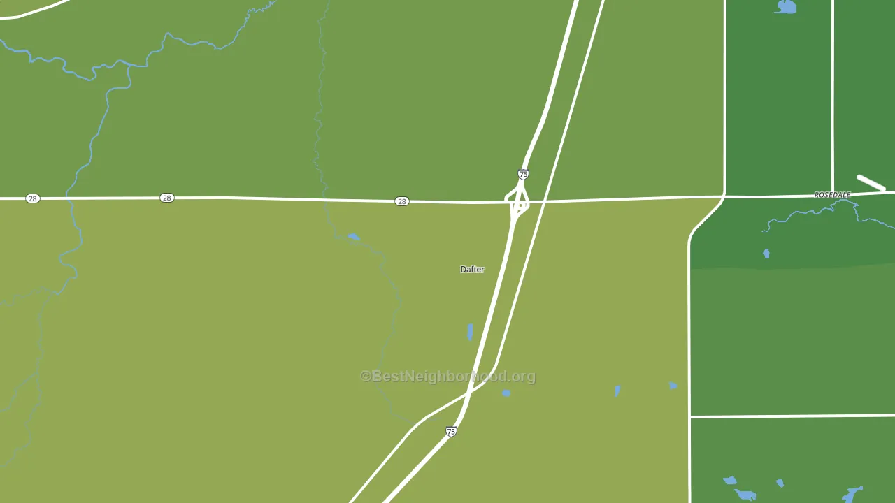 Dafter, MI block-group voter-turnout map