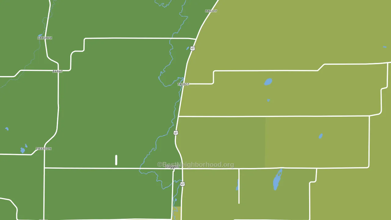 Daggett, MI block-group voter-turnout map