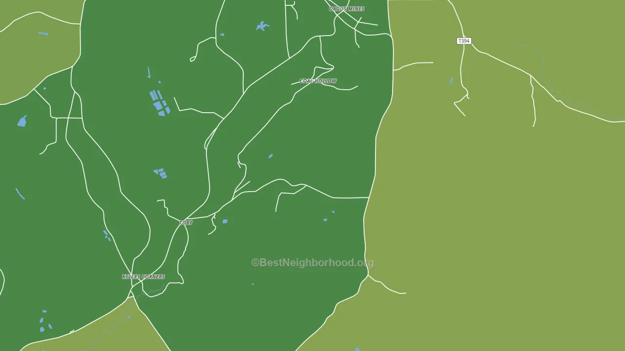 Dagus Mines, PA block-group voter-turnout map
