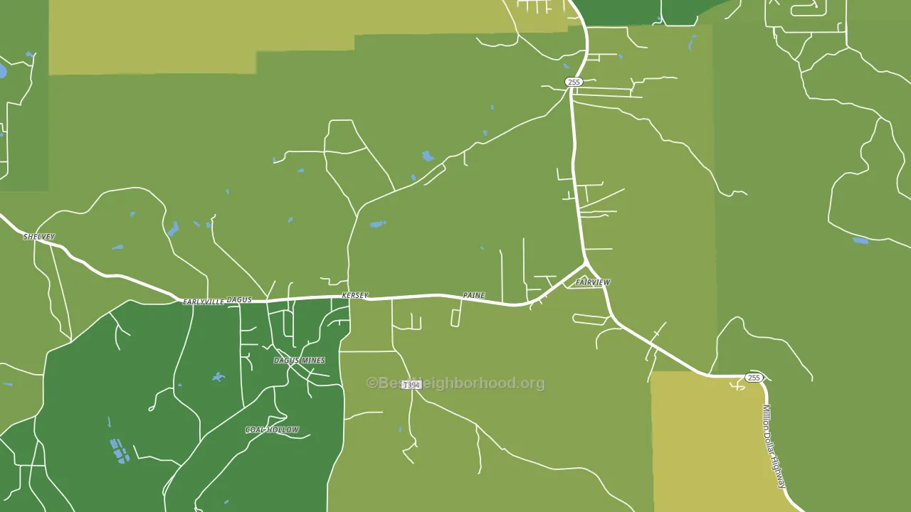 Dagus, PA block-group voter-turnout map