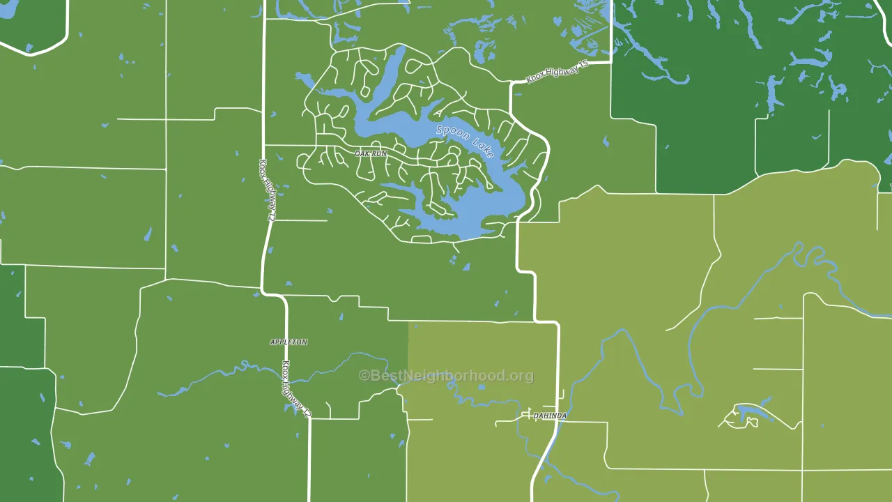 Dahinda, IL block-group voter-turnout map