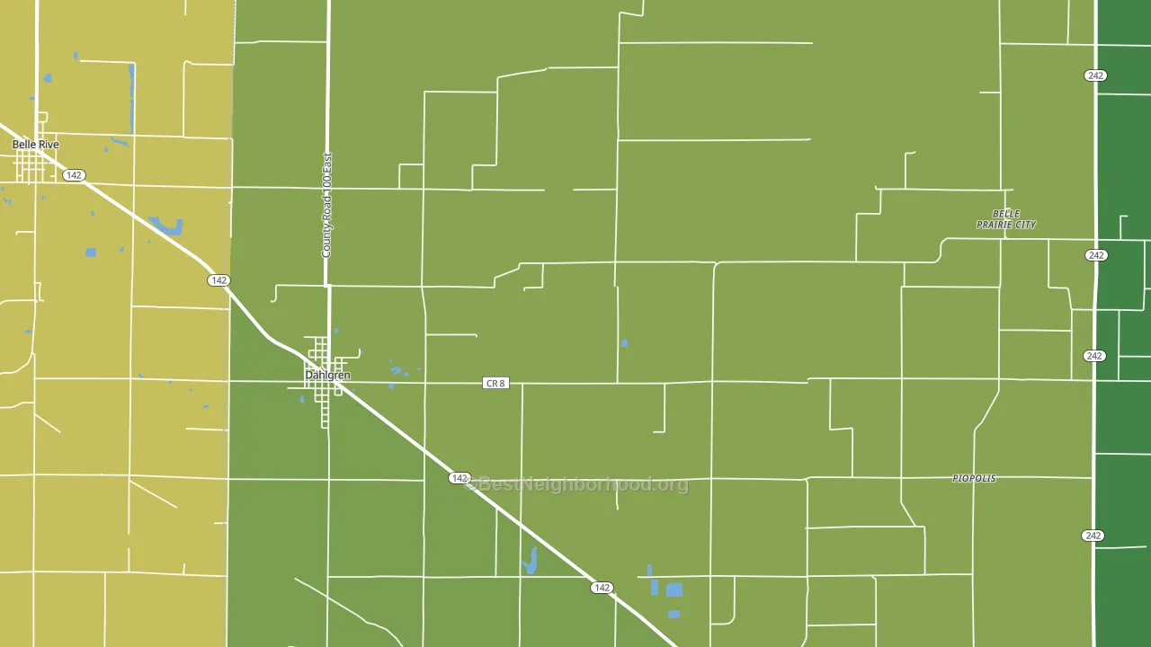 Dahlgren, IL block-group voter-turnout map