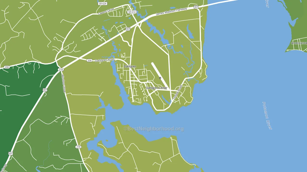 Dahlgren, VA block-group voter-turnout map