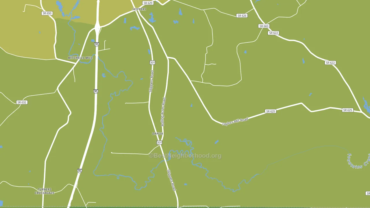Dahlia, VA block-group voter-turnout map