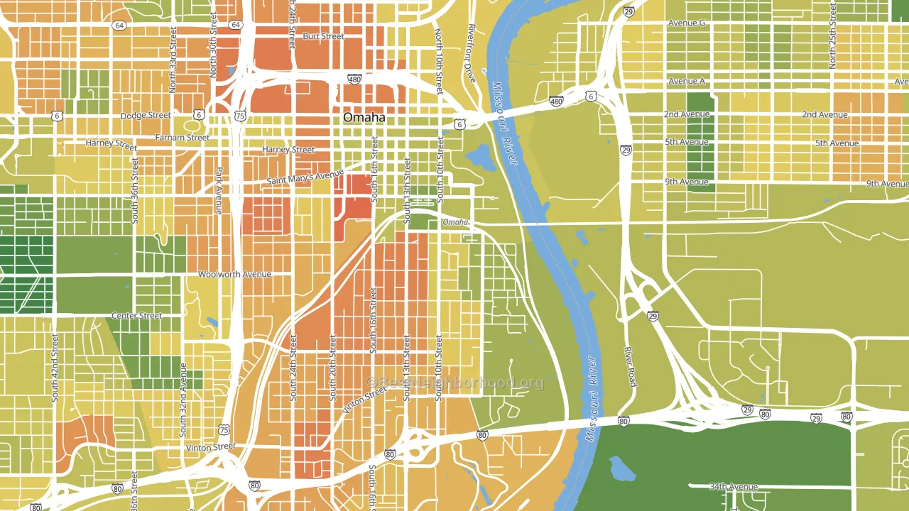 Dahlman, Omaha, NE block-group voter-turnout map