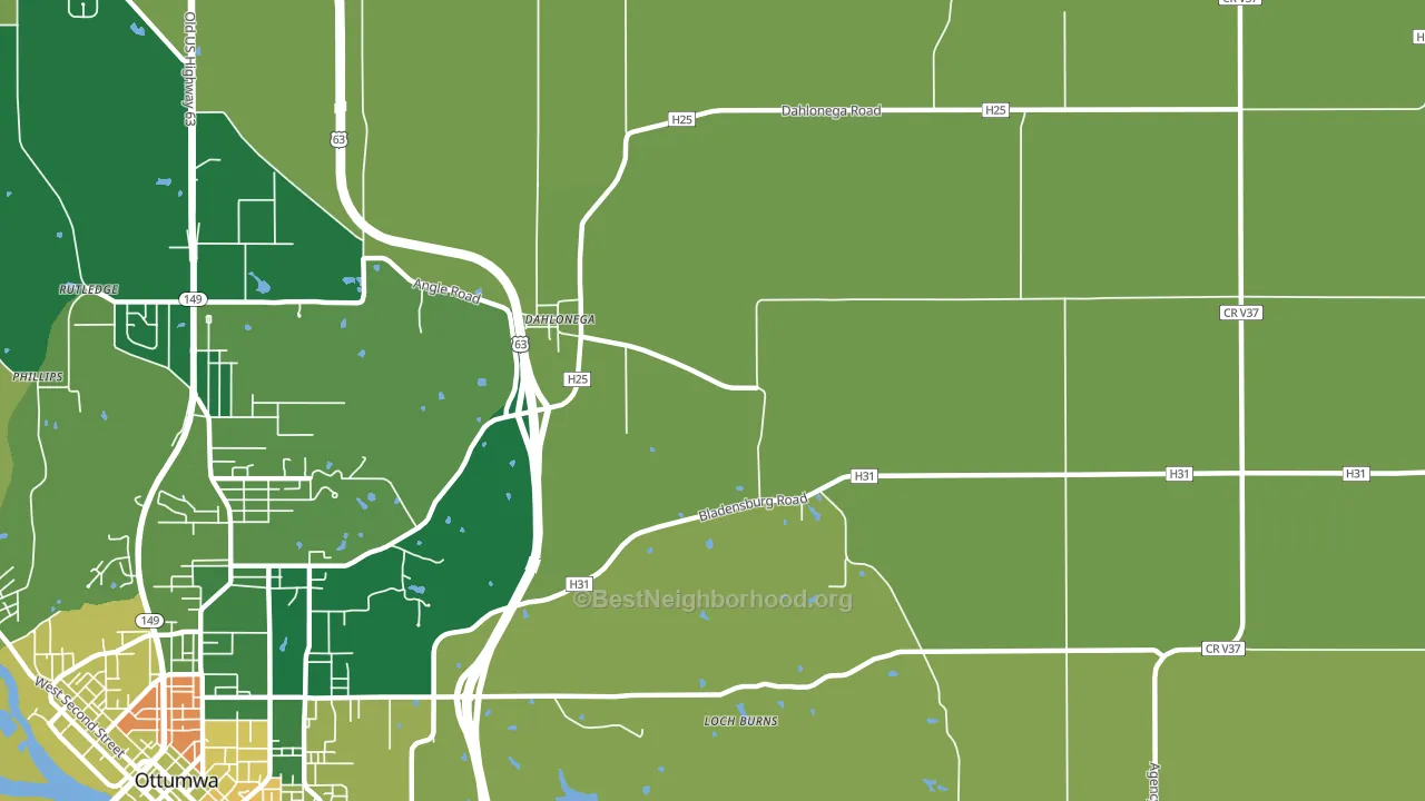 Dahlonega, IA block-group voter-turnout map