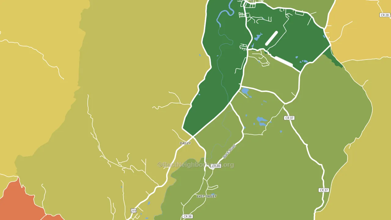 Dailey, WV block-group voter-turnout map