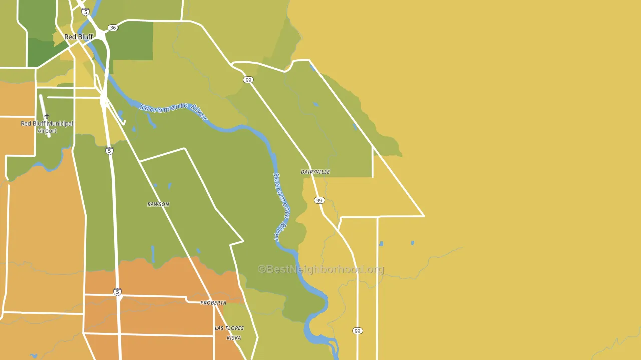 Dairyville, CA block-group voter-turnout map