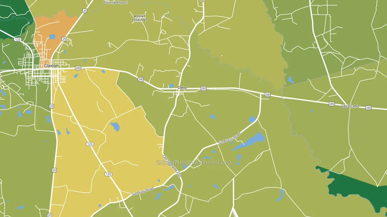 Daisy, GA block-group voter-turnout map