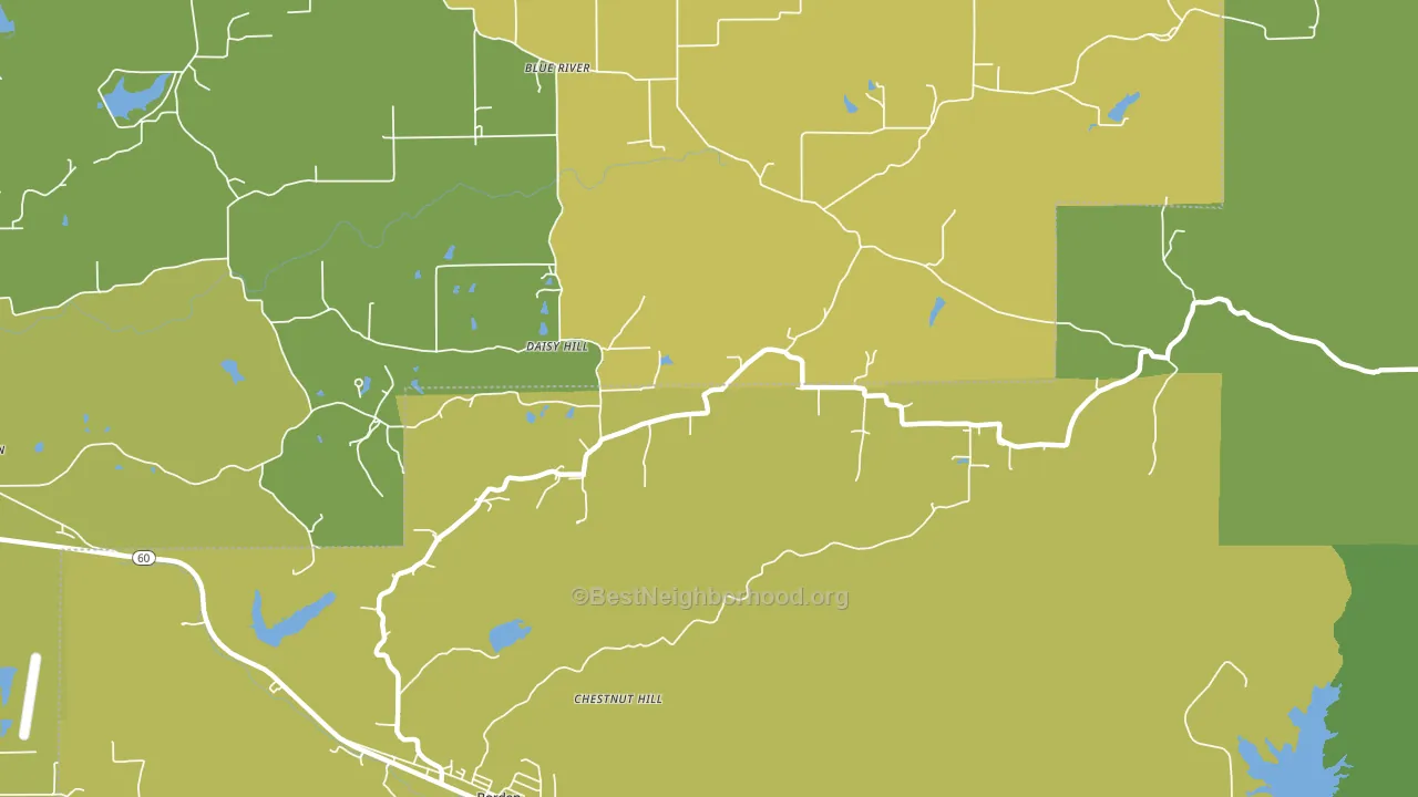 Daisy Hill, IN block-group voter-turnout map