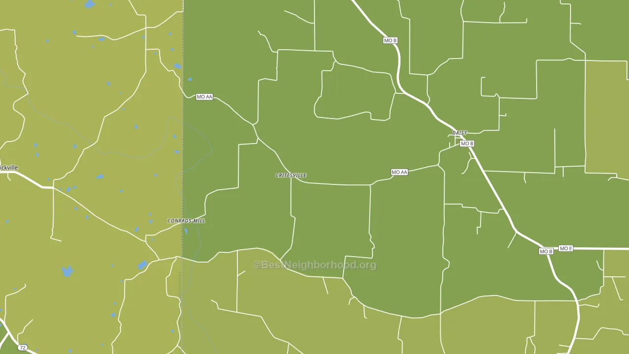 Daisy, MO block-group voter-turnout map